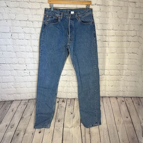 Levi’s Mens 501xx Button Fly Straight Jeans size W34 x L34 - Picture 1 of 9